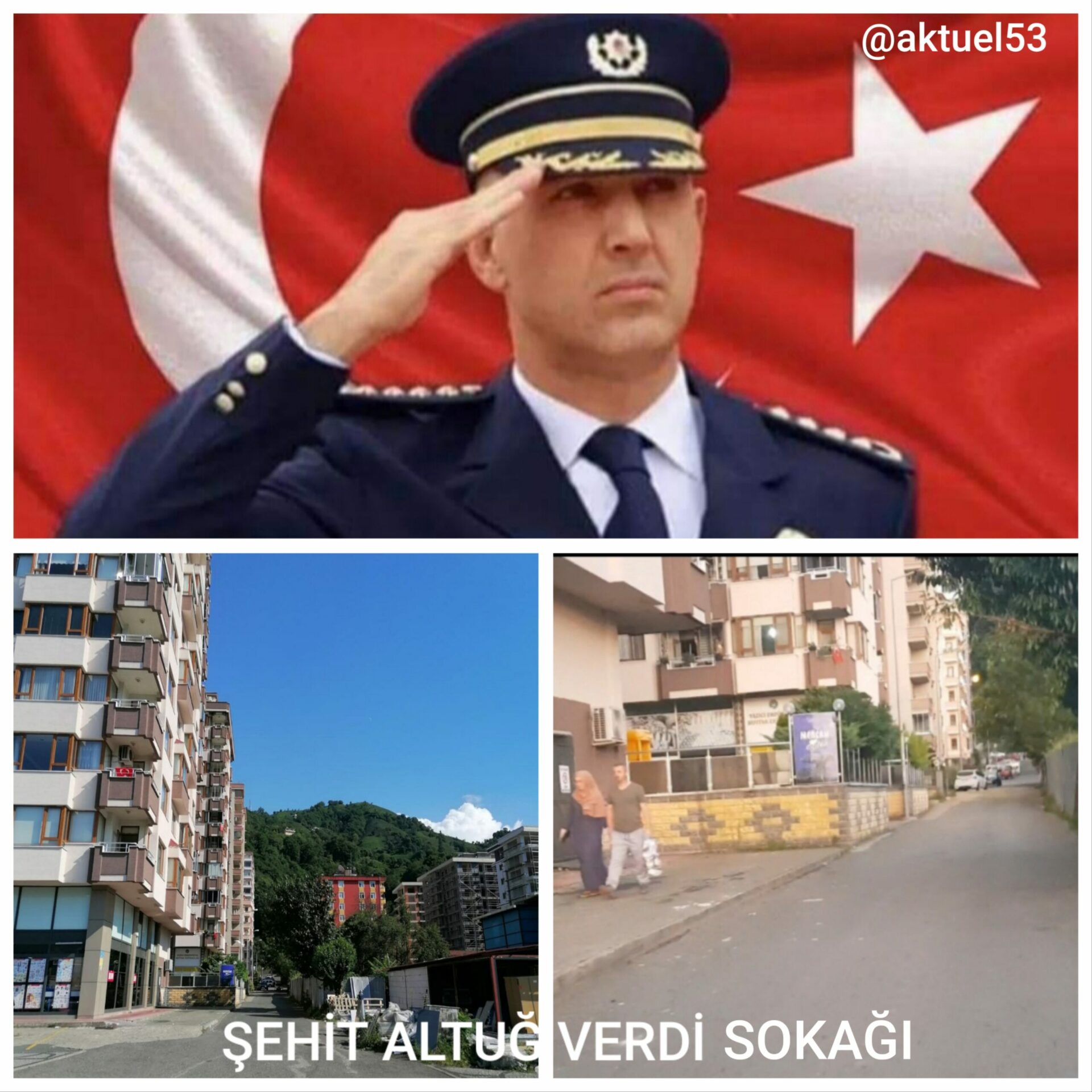 ŞEHİT RİZE EMNİYET MÜDÜRÜ ALTUĞ VERDİ’NİN İSMİ,İSLAMPAŞA-PORTAKALLIK MAHALLESİ’NDE OTURDUĞU SOKAĞA VERİLDİ..