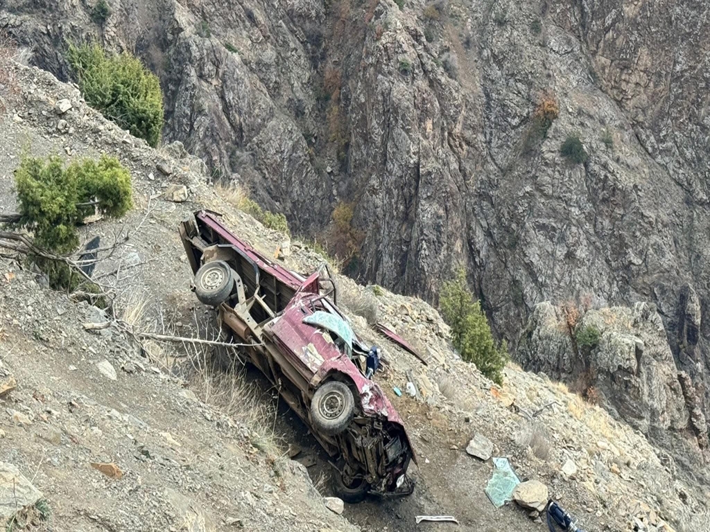 Artvin’de Kamyonet şarampole yuvarlandı